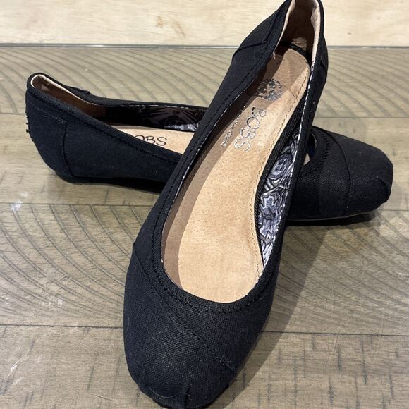 Bobs Skechers Shoes Women’s Size 7 Black Woven Slip On ballet flats - Picture 2 of 8